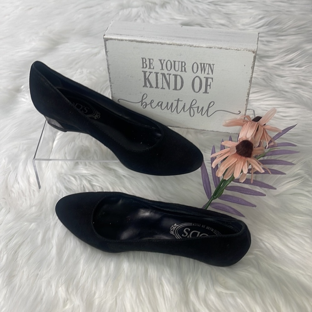 TODS Black Suede Heels - Picture 4 of 8